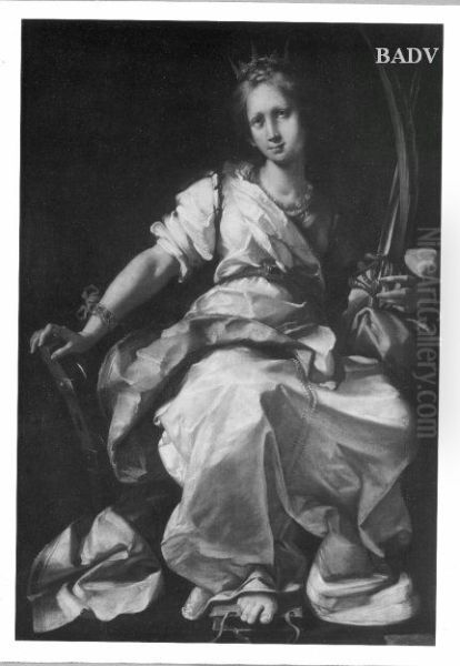 S. Katharine Oil Painting by Bernardo Strozzi