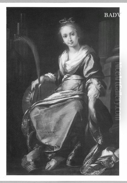 S. Cecilia Oil Painting by Bernardo Strozzi