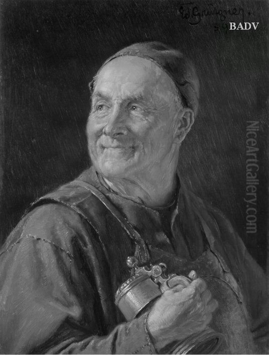 Monk with tin-jar Oil Painting by Eduard Von Grutzner