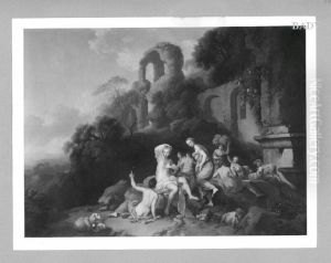 Antike Landschaft mit badenden Nymphen