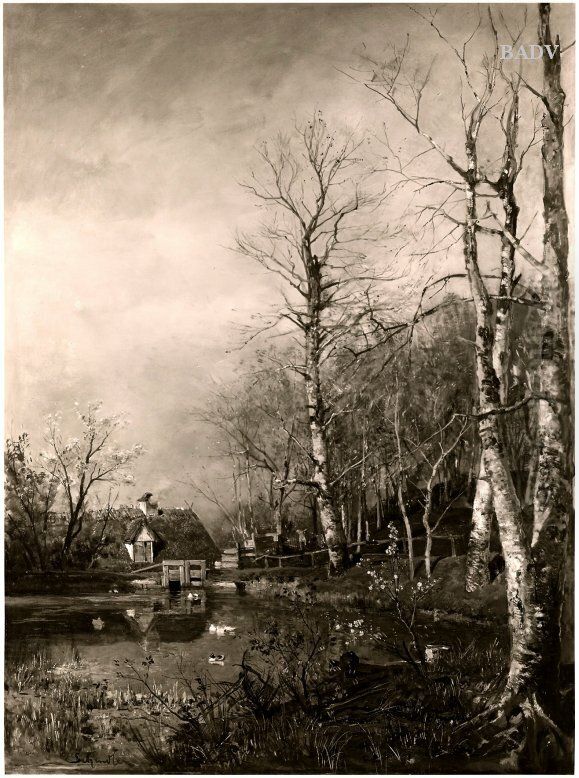 Landscape in spring Oil Painting by Emil Jakob Schindler
