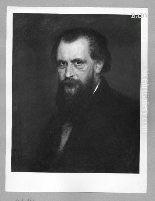 Portrat des Musikers Luci Cape Oil Painting by Friedrich August von Kaulbach