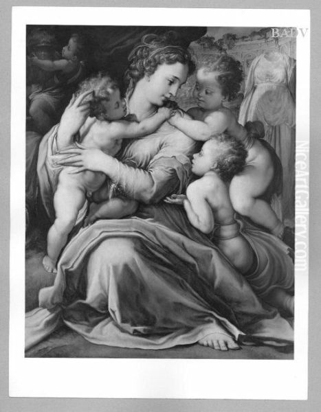 Caritas Oil Painting by Francesco Salviati