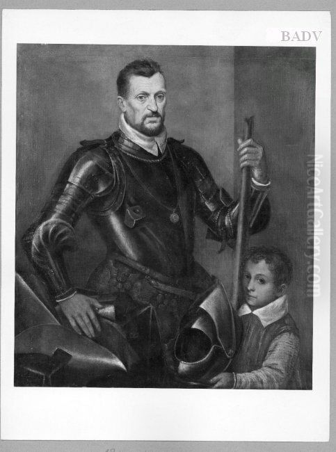 a knight with a boy Oil Painting by Paolo Veronese (Caliari)