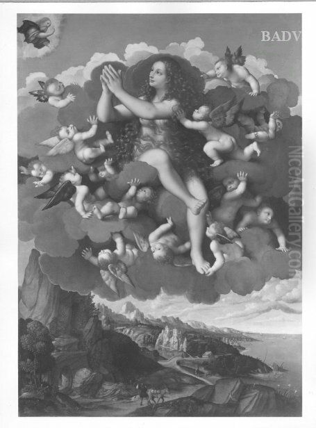 Himmelfahrt der Heiligen Magdalena Oil Painting by Marco D'Oggiono