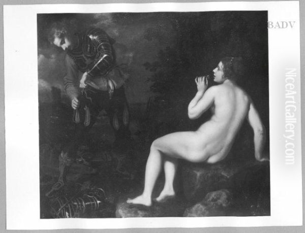 Krieger und Madchen, Akt Oil Painting by Giovanni Biliverti