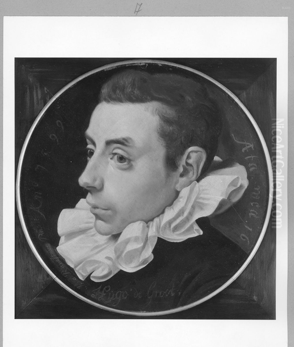 portrait of H. Grotius Oil Painting by Jan Van Ravesteyn