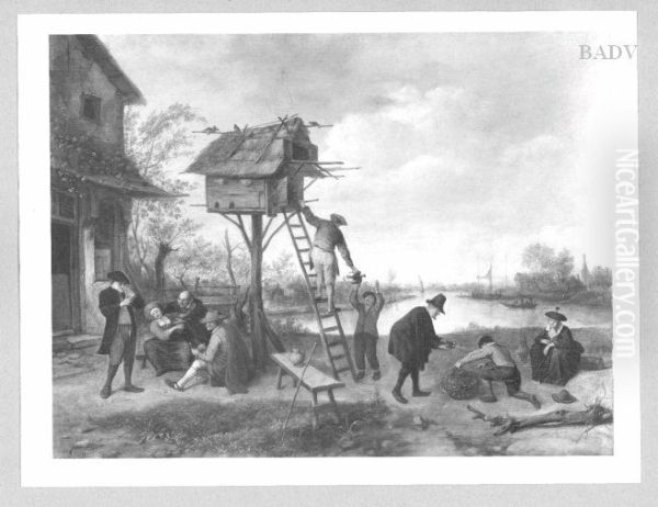 Bauernhaus mit Taubenschlag Oil Painting by Jan Steen