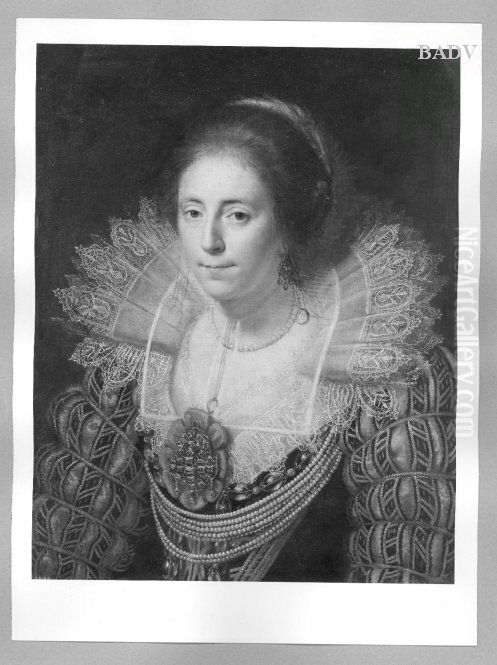 Portrait of Gertrud v. Aldenbokum Oil Painting by Paulus Moreelse