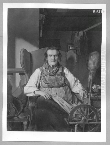 Alte Frau am Spinnrad Oil Painting by Franz Eybl
