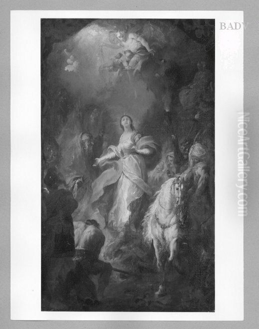 Martyrium einer Heiligen (Katharina)(Saint Thecle) Oil Painting by Felix Ivo Leicher