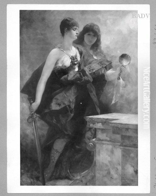 Die Gerechtigkeit Oil Painting by Ferdinand Keller