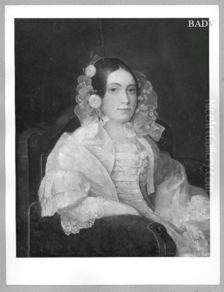portrait of a young lady Oil Painting by Ferdinand Georg Waldmuller