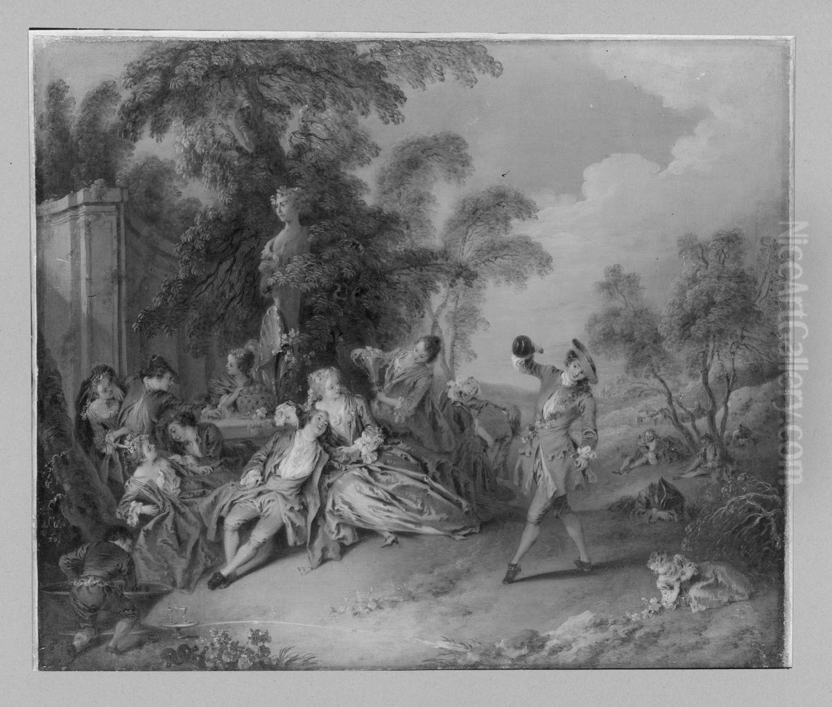 Rokoko-Szene in Parklandschaft Oil Painting by Jean-Baptiste Pater