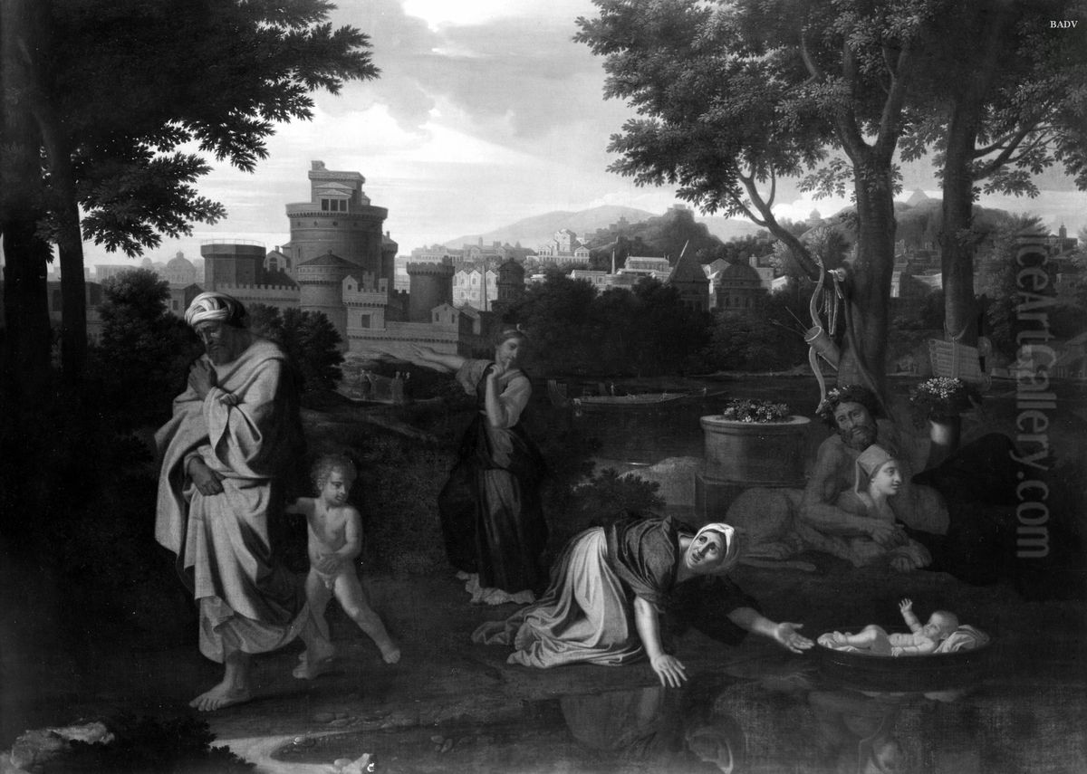 Aussetzung des Moseskindes Oil Painting by Nicolas Poussin