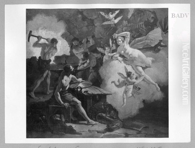 Venus und Vulkan Oil Painting by Francesco Fontebasso