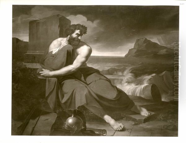 Belisar an den Trummern Karthagos Oil Painting by Robert Von Langer