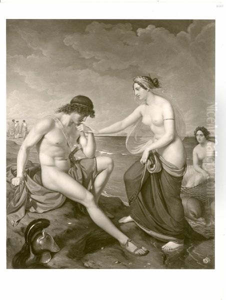 Achilles und Thetis Oil Painting by Adolf Henning