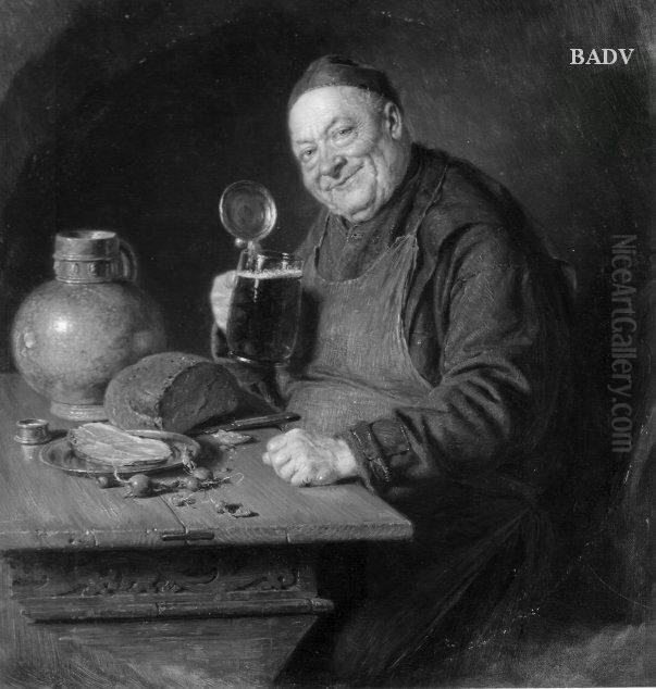 Monch bei der Vesper Oil Painting by Eduard Von Grutzner