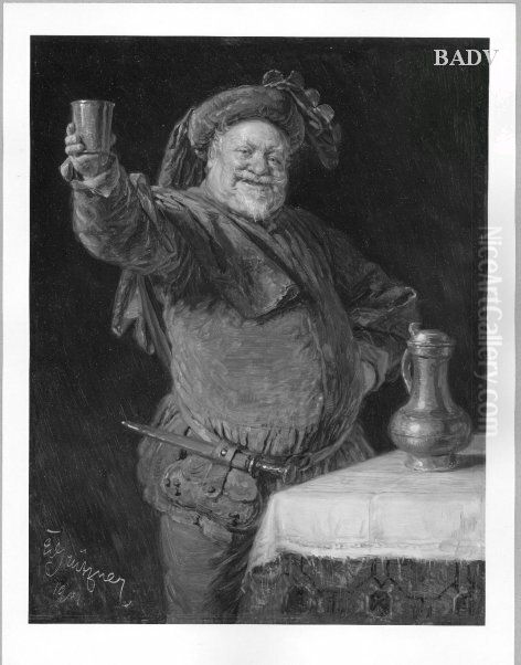 Falstaff zutrinkend Oil Painting by Eduard Von Grutzner Falstaff zutrinkend Oil Painting by Eduard Von Grutzner