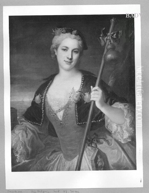 young lady with the attributes of a pilgrim Oil Painting by Jean-Baptiste Santerre