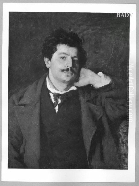 Portrait of a man (self - portr. ?) Oil Painting by Alois Erdtelt Portrait of a man (self - portr. ?) Oil Painting by Alois Erdtelt