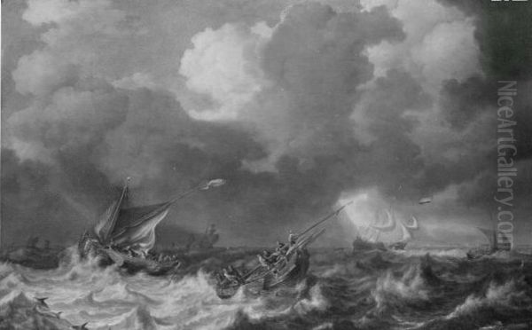 Seestuck , Schiffe im Sturm Oil Painting by Bonaventura Peeters the Elder