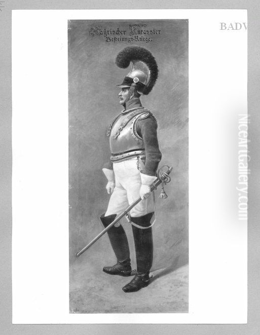 Bayerischer Kurassier zur Zeit der Befreiungskriege Oil Painting by Louis Braun Bayerischer Kurassier zur Zeit der Befreiungskriege Oil Painting by Louis Braun