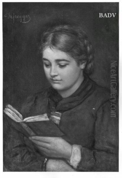 Lesendes Madchen Oil Painting by Franz Defregger