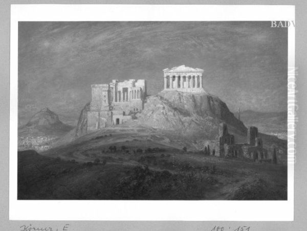 The Acropolis Oil Painting by Ernst Koerner