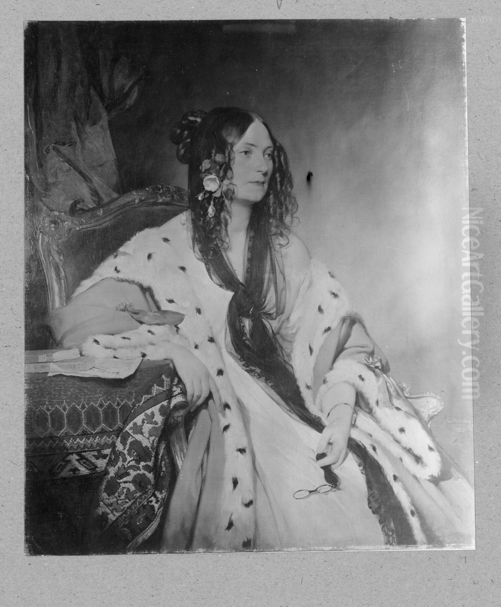 Portrait Mrs. Striebel, hole figure, dated 1837 Oil Painting by Friedrich von Amerling