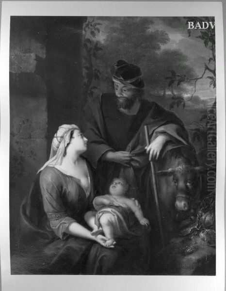 Holy Family Oil Painting by Arnold Houbraken