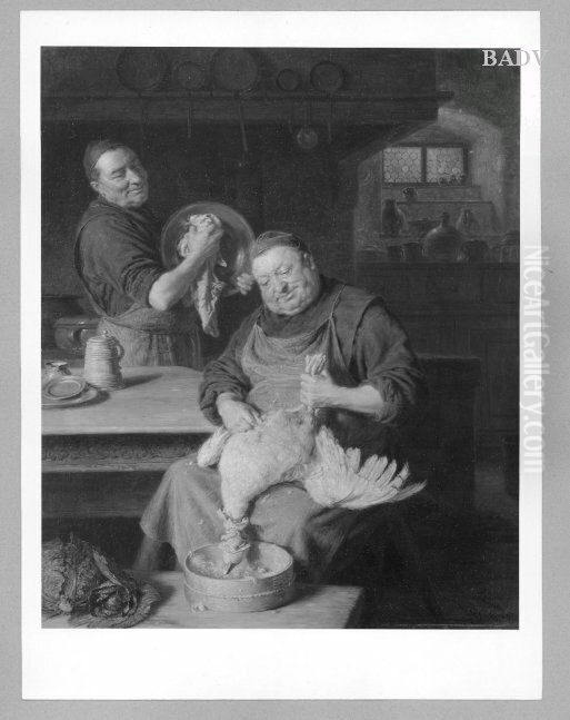 In der Klosterkuche Oil Painting by Eduard Von Grutzner