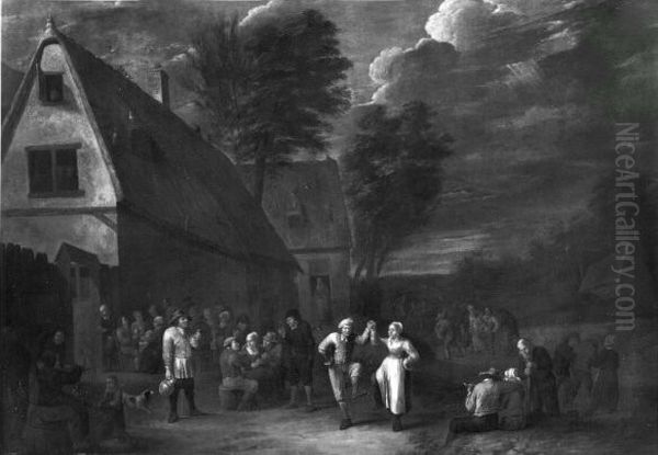 Bauernszene vor einem Wirtshaus Oil Painting by David Teniers the Younger