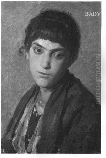 Italienisches Madchenbildnis Oil Painting by August von Pettenkofen