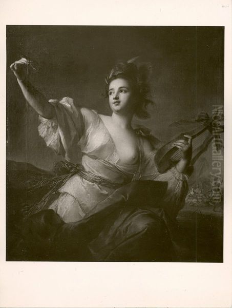 Weibliche Figur mit Harfe (Muse mit Lyra) Oil Painting by Jean-Marc Nattier