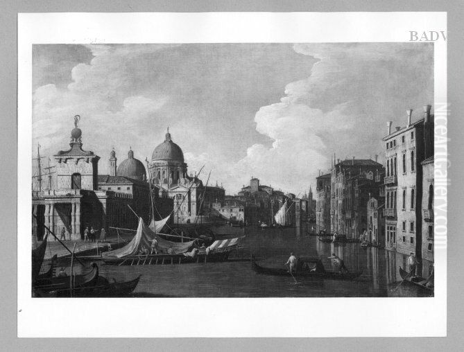 Canale Grande, Venece, Toleft S. Maria Salute Oil Painting by Canaletto