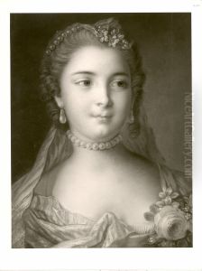Rokoko-Portrat einer jungen Dame mit Perlenschmuck (Brustbild)
