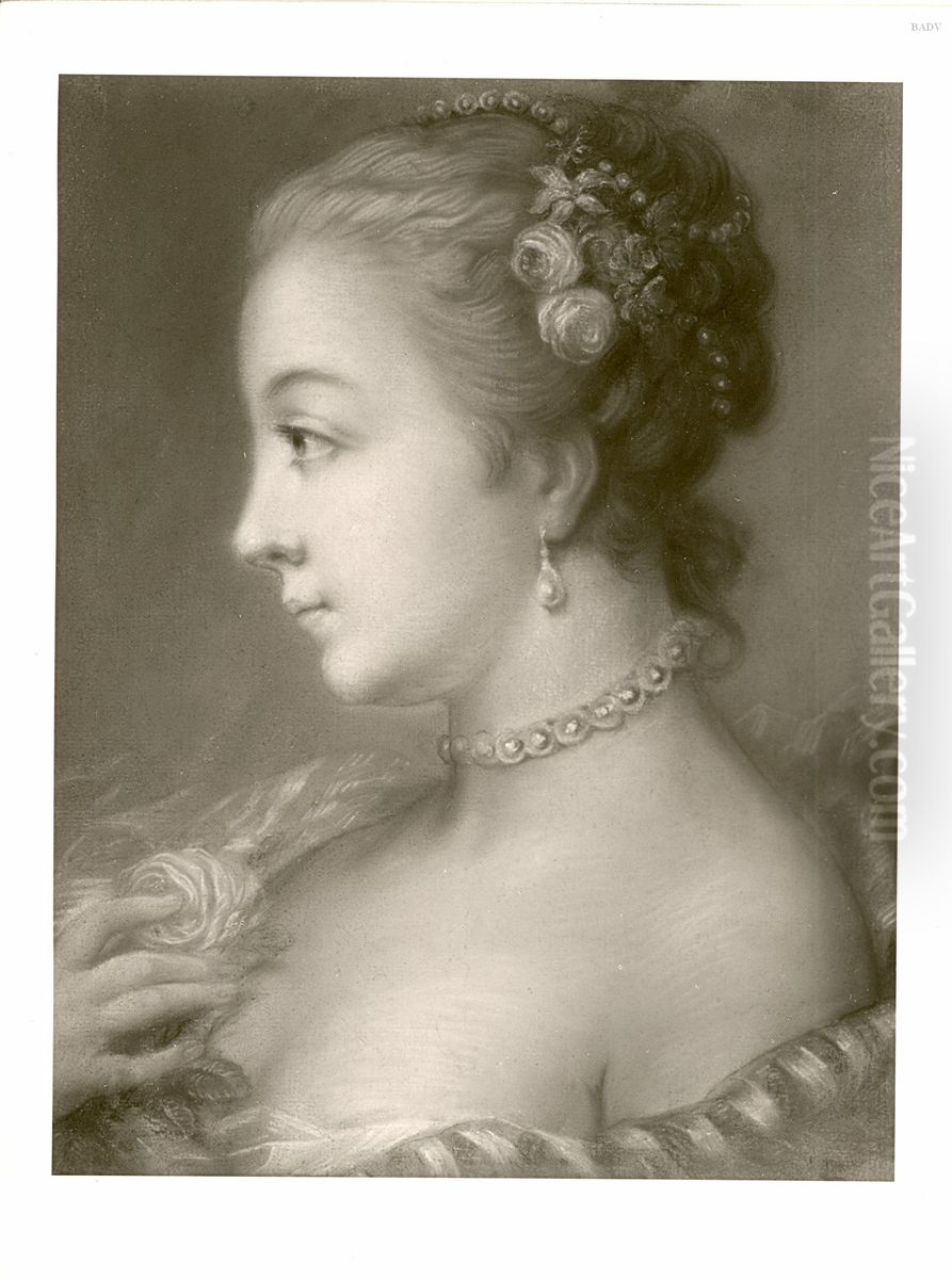 Rokoko-Portrat einer jungen Dame mit Perlenschmuck Oil Painting by Francois Boucher