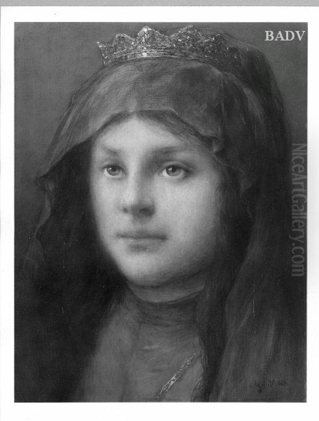the head of a crowned woman Oil Painting by Gabriel von Max the head of a crowned woman Oil Painting by Gabriel von Max
