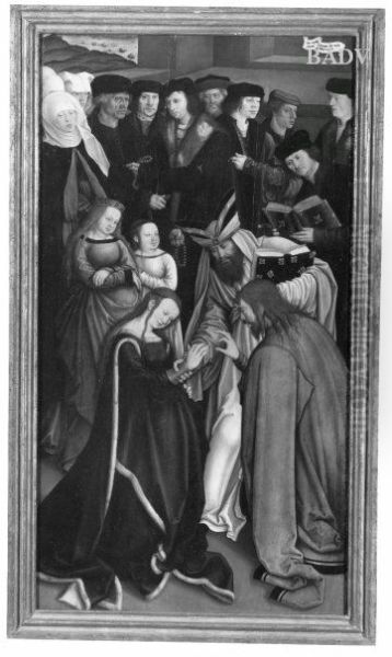 Die Vermahlung Mariens Oil Painting by Bernhard Strigel