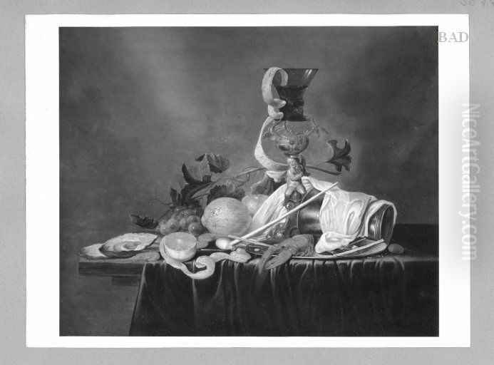 Stillleben mit Pokalen, Fruchten und Krebsen Oil Painting by Jan Davidsz. De Heem