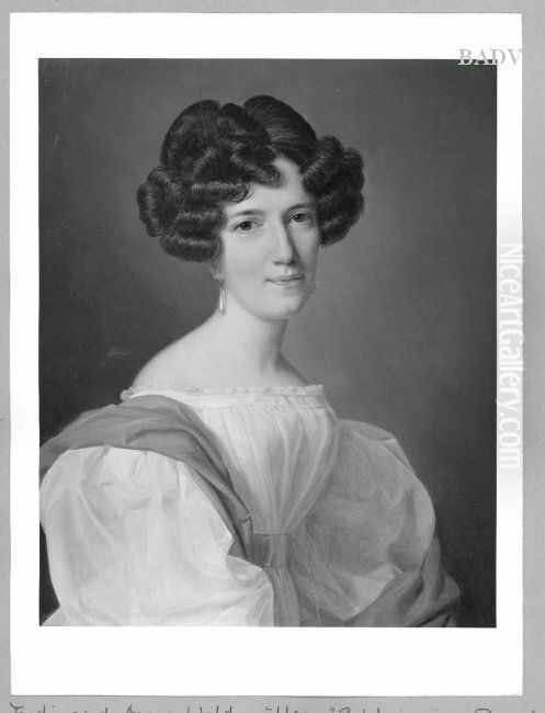 Portrait of a lady, half figure Oil Painting by Ferdinand Georg Waldmuller