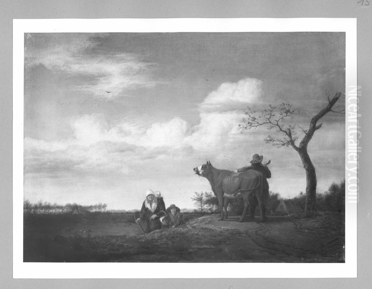bull on the meadow Oil Painting by Adriaen Van De Velde