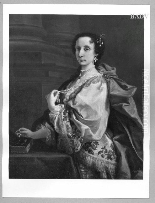 Portrait of a Venetian lady Oil Painting by Alessandro Longhi
