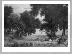 Grosse Baumlandschaft mit Staffage