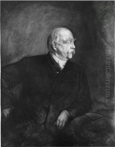 portrait of Bismarck Oil Painting by Lenbach Franz Von