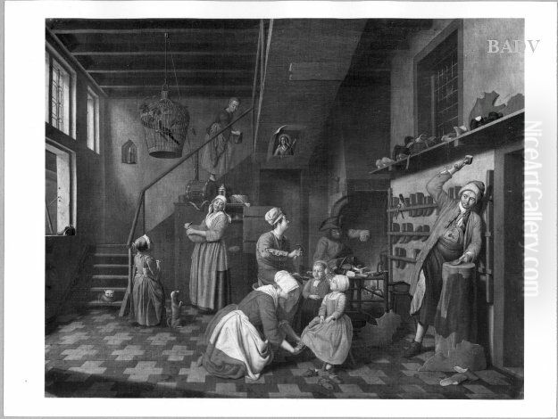 Shoemakers-shop Oil Painting by Peter Jacob Horemans