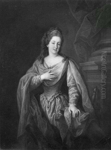 Bildnis einer Dame mit Diadem und rotem Umhang Oil Painting by Angelica Kauffmann