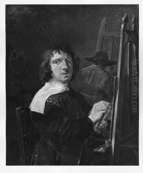 self - portrait ( ? ) as painter Oil Painting by David Teniers the Younger
